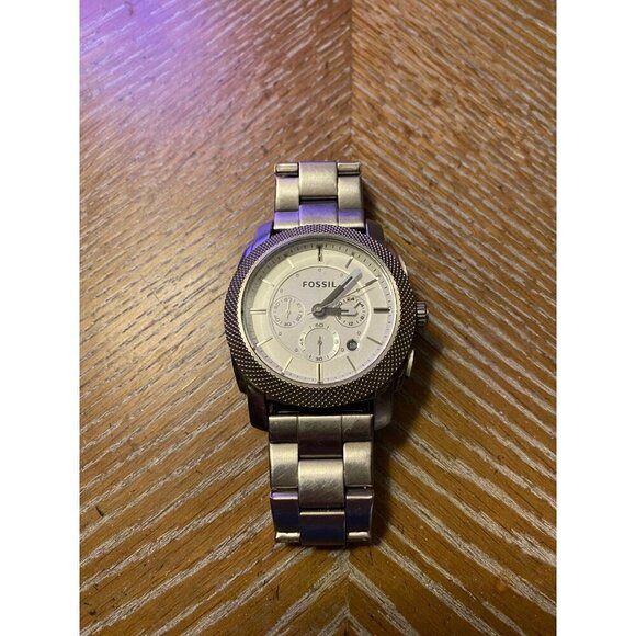 Fossil Chronograph Date Silver 50M Mens Watch FS-4663 - Picture 2 of 4